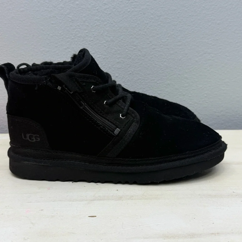 Ugg Black Suede Neulmel Zip Ankle Boots Size 4